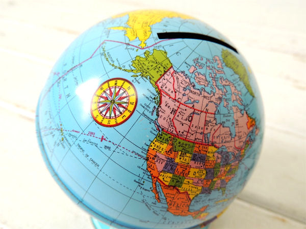 【オハイオアート・OHIO】地球儀・ヴィンテージ・コインバンク・貯金箱・USA