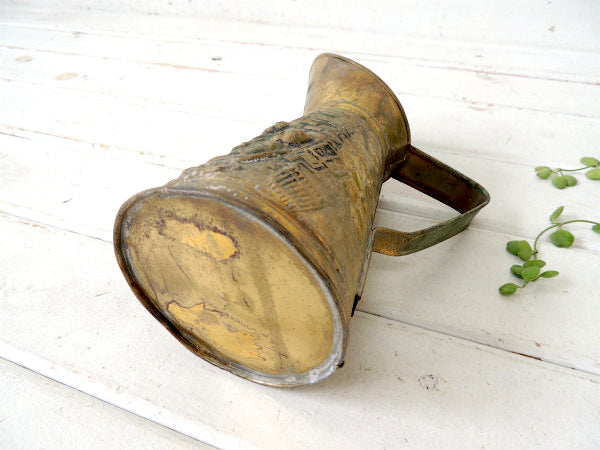 【英国・イギリス製】ゴールド色・アンティーク・ピッチャー・水差し・ジャグ・ガーデニング