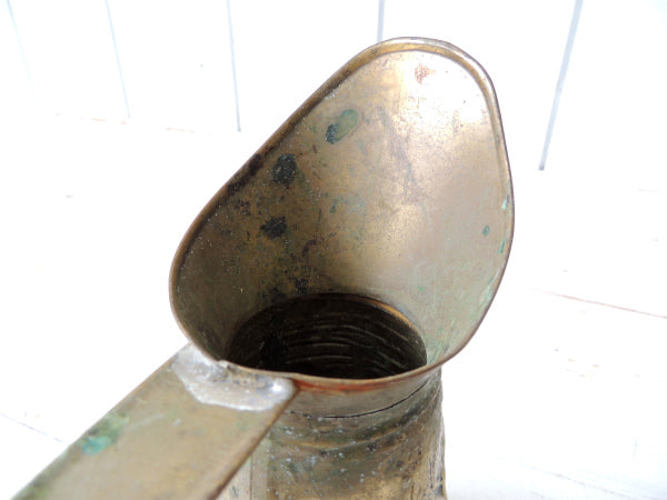 【英国・イギリス製】ゴールド色・アンティーク・ピッチャー・水差し・ジャグ・ガーデニング