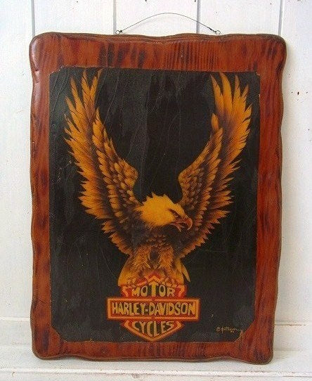 【HARLEY DAVIDSON】ハーレーダビッドソン・木製・70'sヴィンテージ・壁飾り/サイン