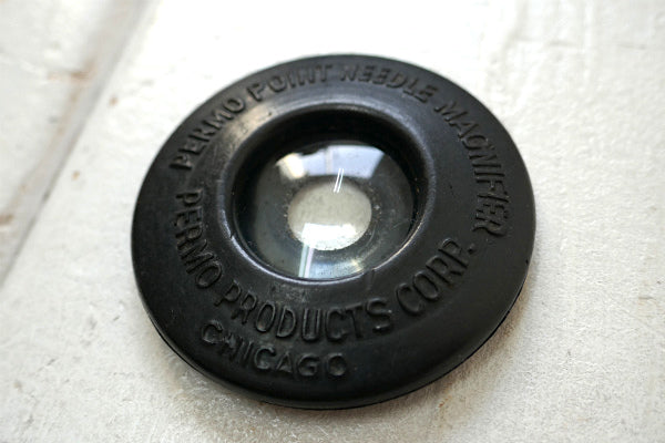 PERMO シカゴ レコード 針 蓄音機 ジュークボックス アンティーク ルーペ 虫眼鏡 USA