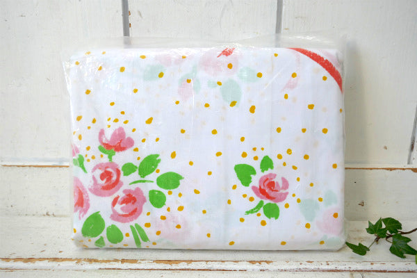 Martex デッドストック 未使用 ヴィンテージ 花柄 フィットシーツ ベッドシーツ 生地 USA