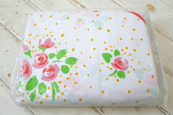 Martex デッドストック 未使用 ヴィンテージ 花柄 フィットシーツ ベッドシーツ 生地 USA