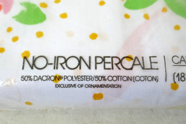 Martex デッドストック 未使用 ヴィンテージ 花柄 フィットシーツ ベッドシーツ 生地 USA