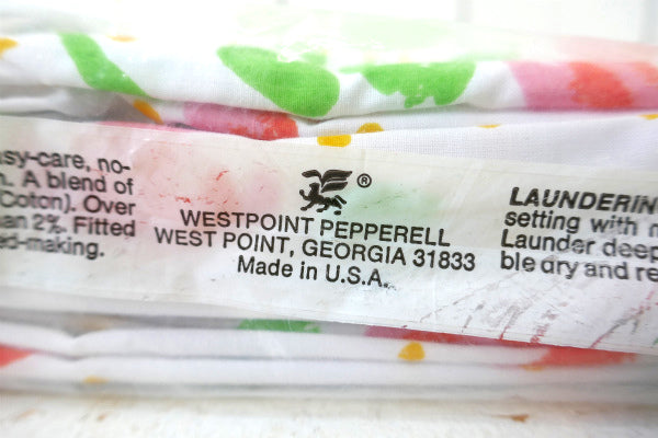 Martex デッドストック 未使用 ヴィンテージ 花柄 フィットシーツ ベッドシーツ 生地 USA