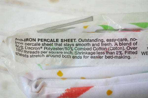 Martex デッドストック 未使用 ヴィンテージ 花柄 フィットシーツ ベッドシーツ 生地 USA