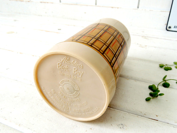 【1960~1970y】アラジン・Aladdinサーモス・ヴィンテージ・魔法瓶・チェック柄