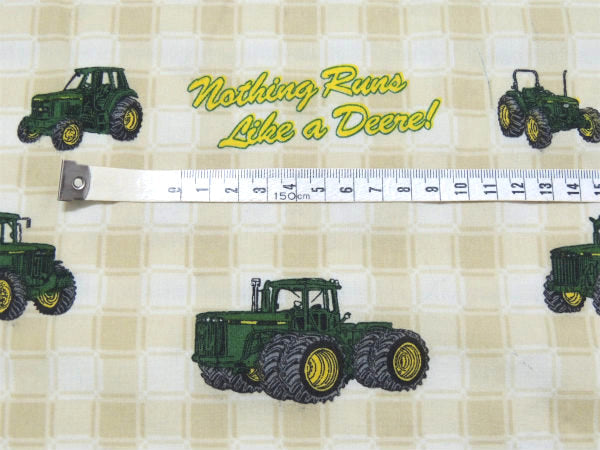 【John Deere】ジョンディア・鹿ロゴ&トラクター柄・ユーズドシーツ(ボックスタイプ)