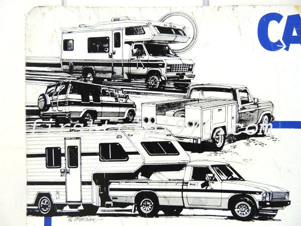 1980's・アメ車・トラック・RV・キャンピングカー ・キャンパー・バン・ビンテージ・サイン・看板