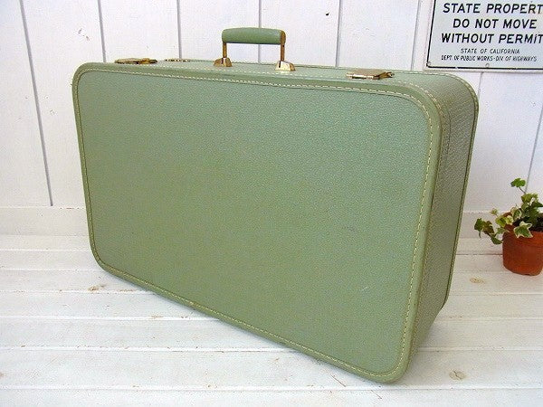 【Starline】ミントグリーン色・ヴィンテージ・スーツケース/トランク(L) USA