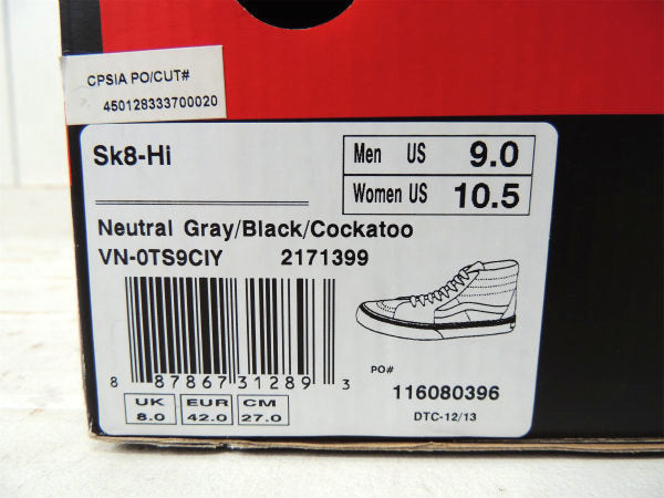 【USバンズ・VANS】Sk8-Hi・HI-TOP・スニーカー・ハイトップ・ハイカット・メンズ9.0
