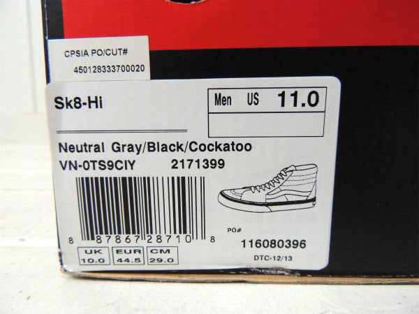 【USバンズ・VANS】Sk8-Hi・スニーカー・HI-TOP・ハイトップ・メンズ11.0