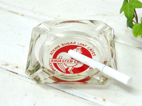 【ユタ州・シュガーラファカフェ】ガラス製・ヴィンテージ・アドバタイジング・灰皿・アシュトレイ