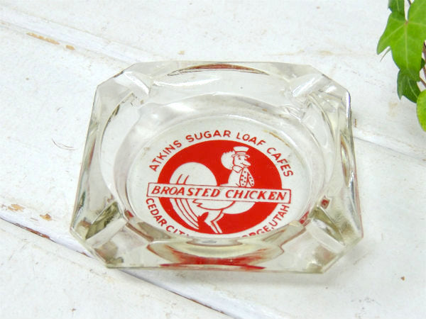 【ユタ州・シュガーラファカフェ】ガラス製・ヴィンテージ・アドバタイジング・灰皿・アシュトレイ