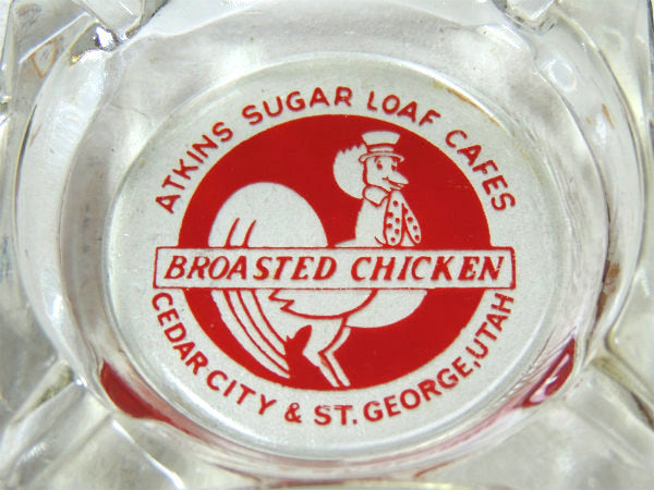 【ユタ州・シュガーラファカフェ】ガラス製・ヴィンテージ・アドバタイジング・灰皿・アシュトレイ