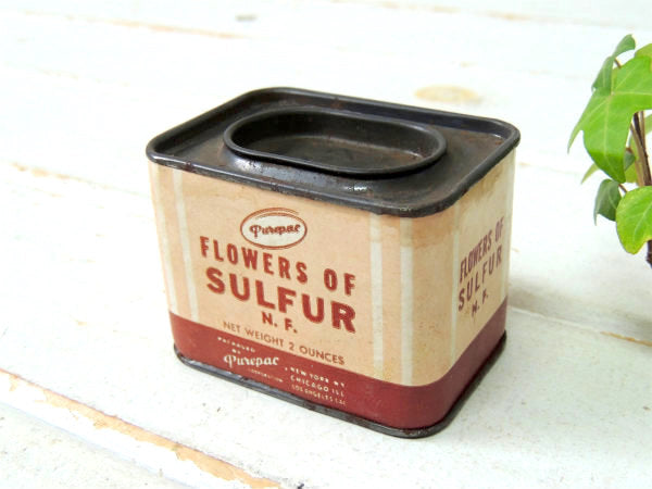 【FLOWERS OF SULFUR】ヴィンテージ・パウダー缶・ティン缶　USA/NY/LA/シカゴ