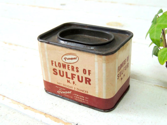 【FLOWERS OF SULFUR】ヴィンテージ・パウダー缶・ティン缶 USA/NY/LA/シカゴ