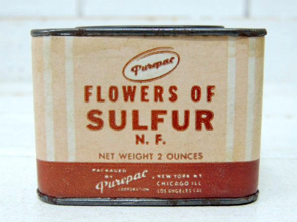 【FLOWERS OF SULFUR】ヴィンテージ・パウダー缶・ティン缶　USA/NY/LA/シカゴ
