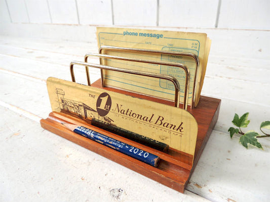 1st National Bank 銀行 ノベルティ ヴィンテージ カードスタンド・カードホルダー