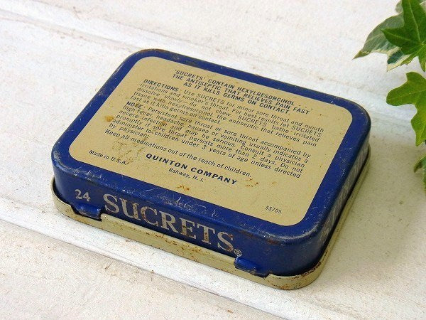 【SUCRETS】小さなヴィンテージ・タブレット缶/ティン缶　USA