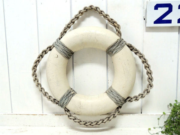 【マリン】編み込みロープ・ヴィンテージ・浮き輪・ライフブイ・救命ブイ USA・船舶