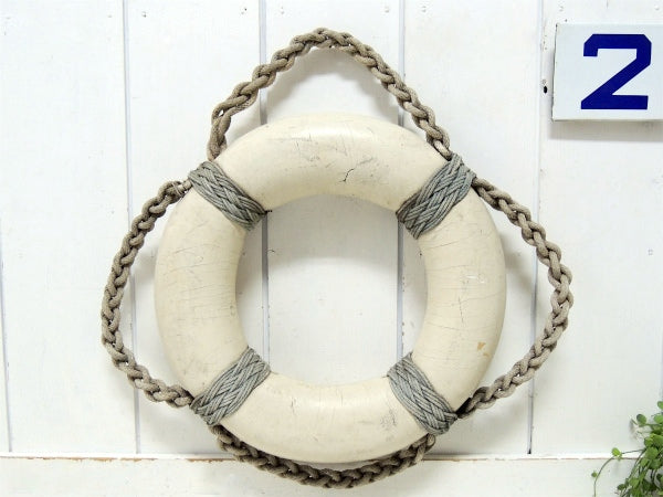 【マリン】編み込みロープ・ヴィンテージ・浮き輪・ライフブイ・救命ブイ USA・船舶