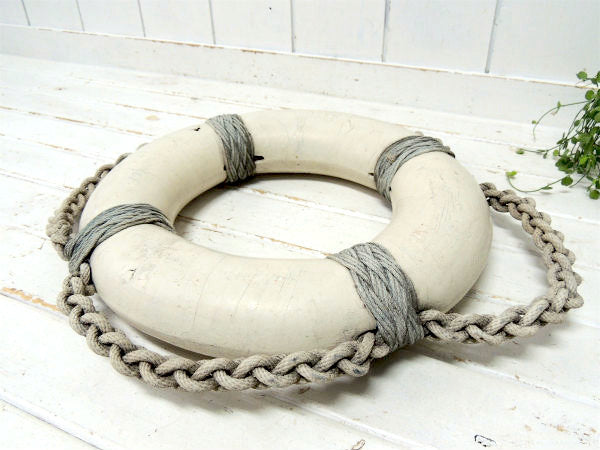 【マリン】編み込みロープ・ヴィンテージ・浮き輪・ライフブイ・救命ブイ USA・船舶