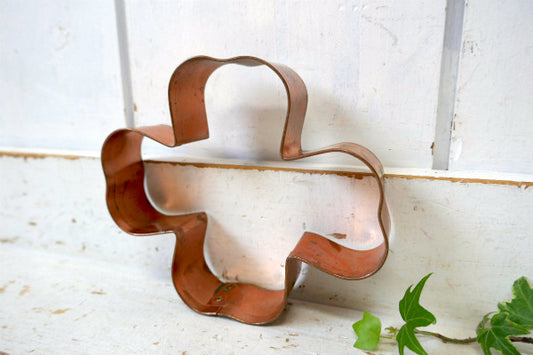 四葉のクローバー コッパー 銅製 OLD アンティーク クッキーカッター 菓子型 レトロ USA