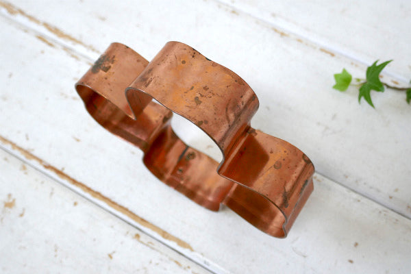 四葉のクローバー コッパー 銅製 OLD アンティーク クッキーカッター 菓子型 レトロ USA