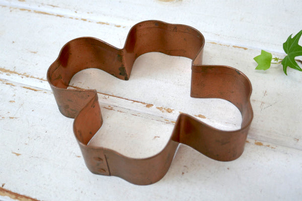 四葉のクローバー コッパー 銅製 OLD アンティーク クッキーカッター 菓子型 レトロ USA