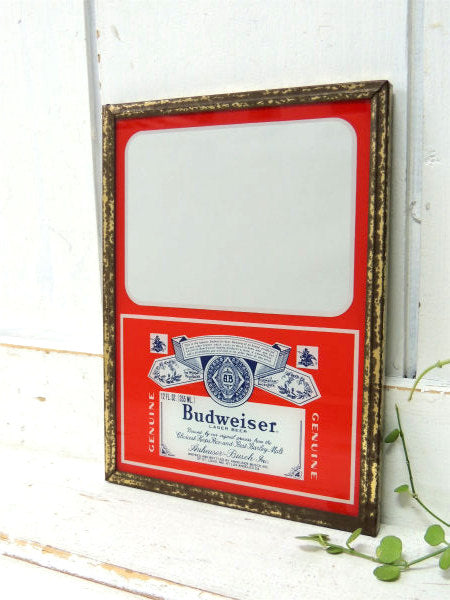 US バドワイザー ビール BEER・アドバタイジング・ヴィンテージ・卓上ミラー・鏡・パブミラー