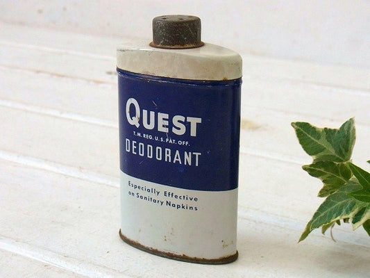 【QUEST DEODORANT】ヴィンテージ・パウダー缶/ティン缶　USA