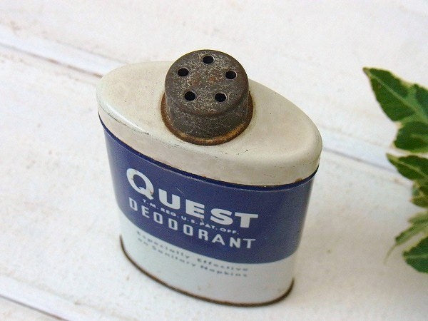 【QUEST DEODORANT】ヴィンテージ・パウダー缶/ティン缶　USA