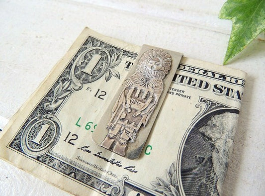 カチナ シルバー製・ヴィンテージ・マネークリップ インディアン USA ネイティブ