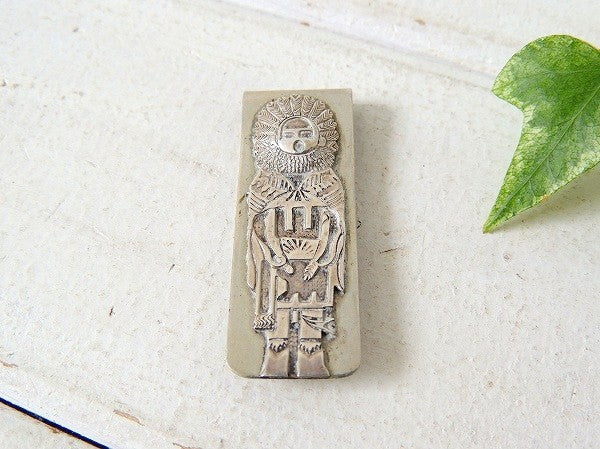 カチナ シルバー製・ヴィンテージ・マネークリップ インディアン USA ネイティブ