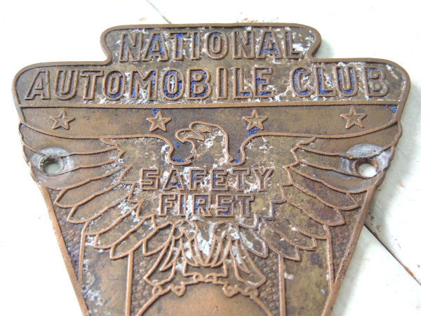 NATIONAL AUTOMOBILE CLUB 真鍮製 ヴィンテージ イーグル&アメリカ地図 アメ車 エンブレム モーター系