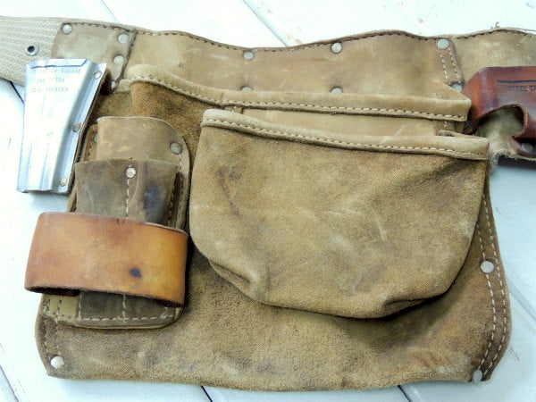 スエード製・10ポケット・ヴィンテージ・カーペンターエプロン/ツールエプロン/工具エプロン USA