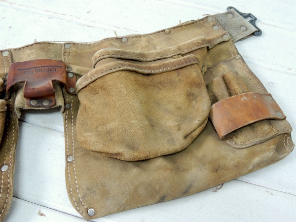 スエード製・10ポケット・ヴィンテージ・カーペンターエプロン/ツールエプロン/工具エプロン USA