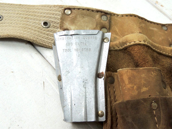 スエード製・10ポケット・ヴィンテージ・カーペンターエプロン/ツールエプロン/工具エプロン USA