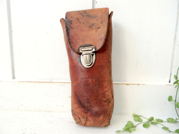 IDEAL スナップボタン付き レザー ツールポーチ 工具ポーチ リベット DIY USA 工業系