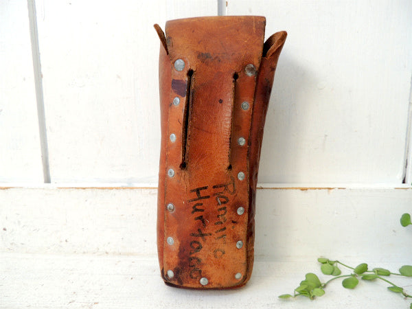 IDEAL スナップボタン付き レザー ツールポーチ 工具ポーチ リベット DIY USA 工業系