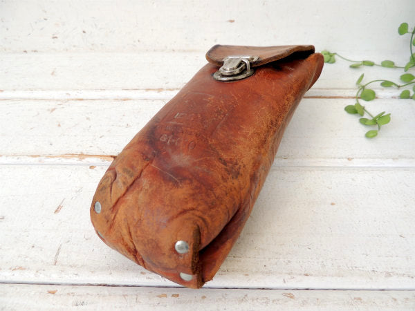 IDEAL スナップボタン付き レザー ツールポーチ 工具ポーチ リベット DIY USA 工業系