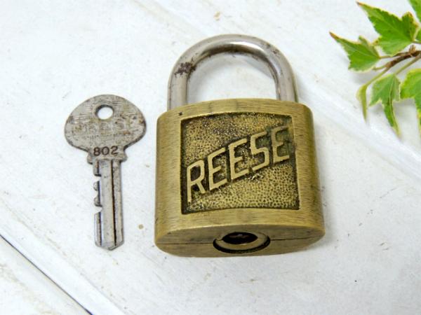 【REESE/MADE IN USA】鍵付き・ビンテージ・真鍮製・南京錠/パッドロック/工業系