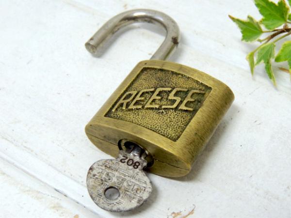 【REESE/MADE IN USA】鍵付き・ビンテージ・真鍮製・南京錠/パッドロック/工業系