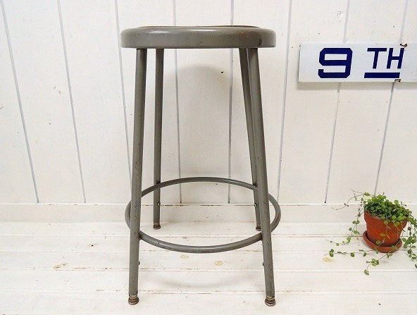 【MAYLINE】工業系・ヴィンテージ・ラウンドスツール/チェア/ガレージスツール USA