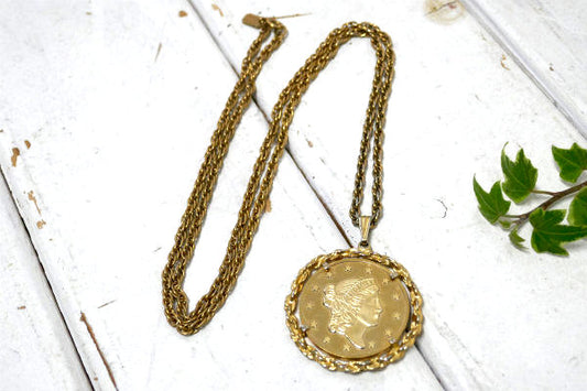 AVON アメリカ 建国 200周年 US 記念 ゴールドメダル ビンテージ ネックレス ペンダント