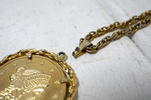 AVON アメリカ 建国 200周年 US 記念 ゴールドメダル ビンテージ ネックレス ペンダント