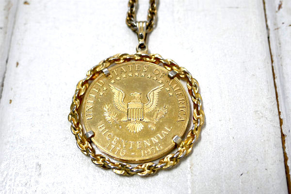 AVON アメリカ 建国 200周年 US 記念 ゴールドメダル ビンテージ ネックレス ペンダント