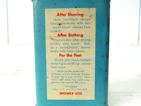 Williams ブリキ・アンティーク・シェービング用・TIN缶・パウダーケース BARBER 髭