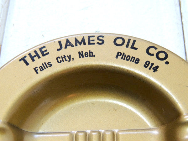 $・THE JAMES OIL オイルカンパニー・ティン製・ビンテージ・灰皿・アドバタイジング US